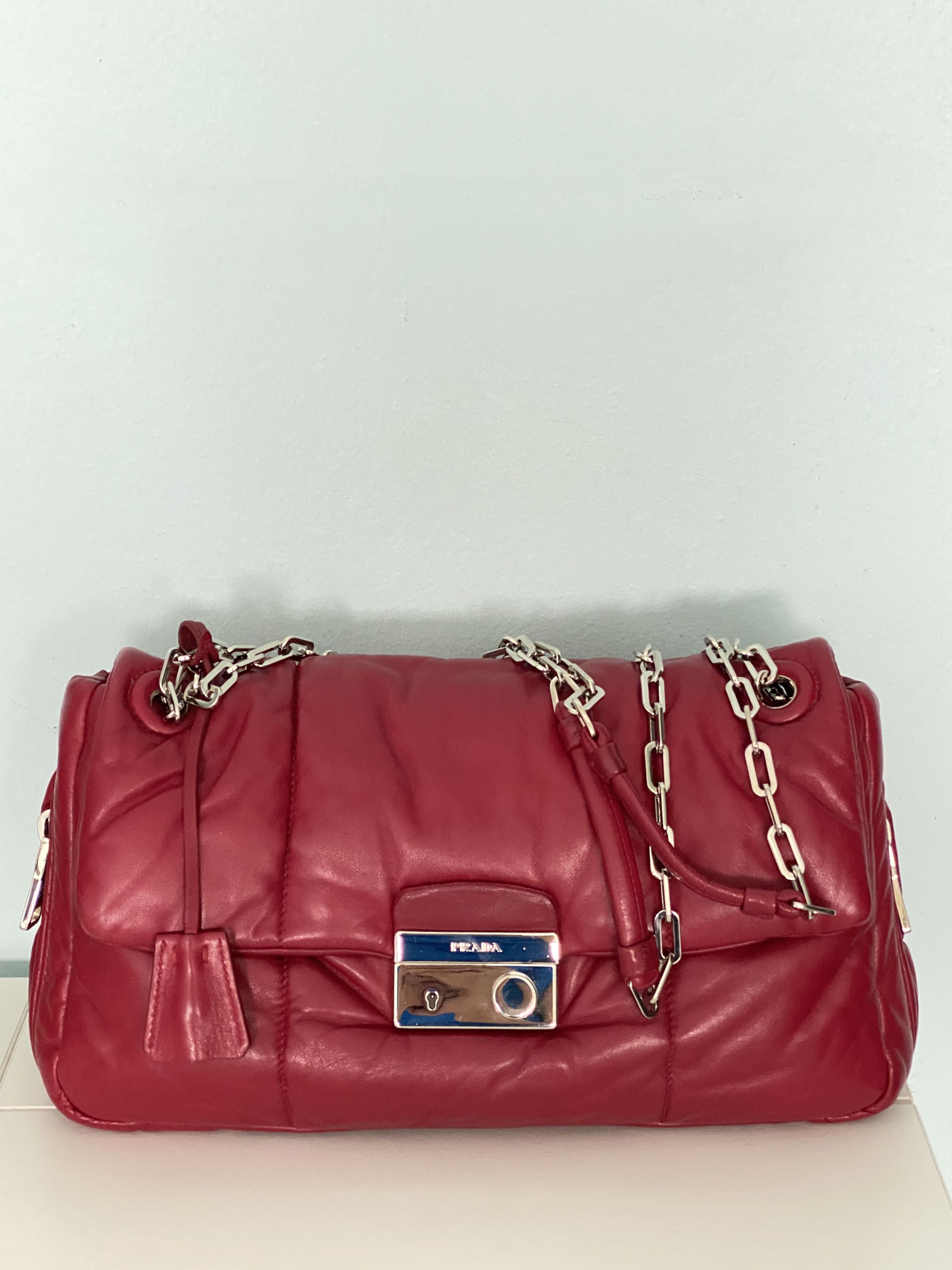 Prada Nappa Bomber Cherry Shoulder Bag Women s Fashion Bags