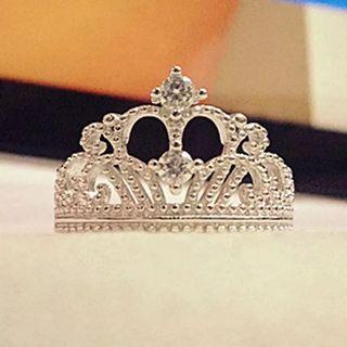 Princess tiara adjustable 925 silver ring