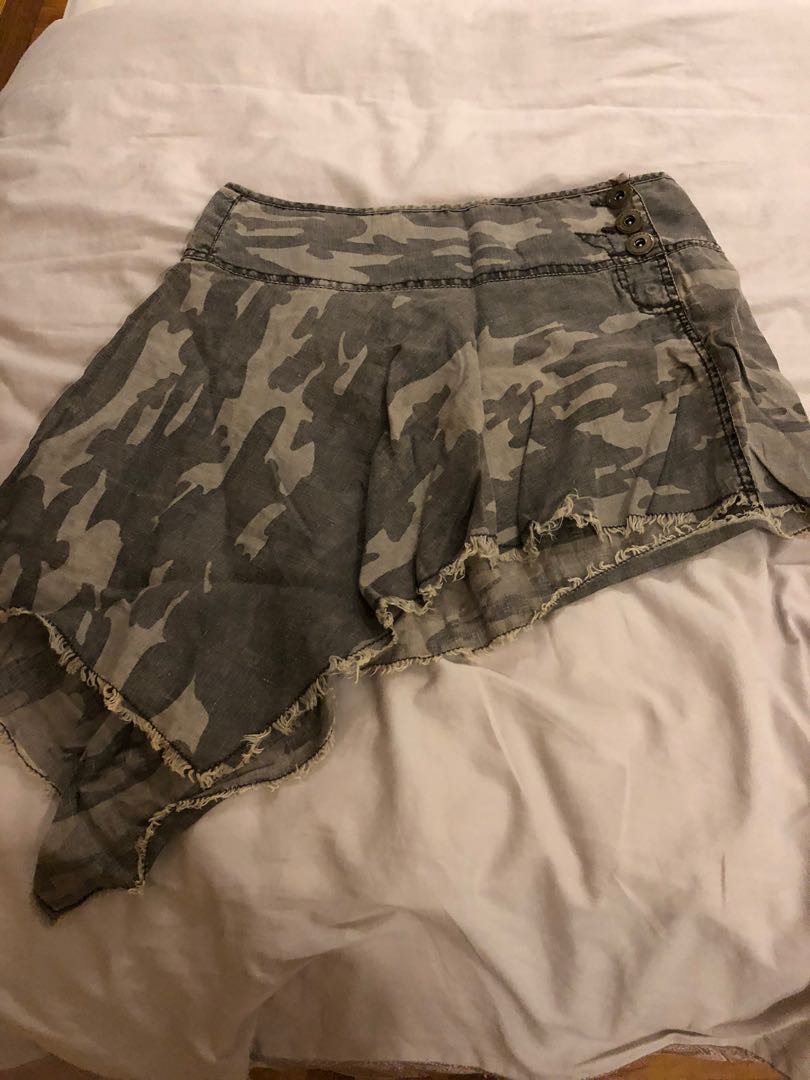 RIVER ISLAND Camouflage Asymmetrical Skirt Women s Fashion Bottoms Skirts on Carousell