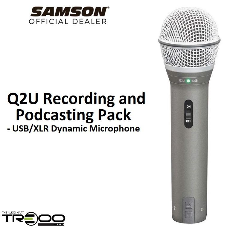 SAMSON Q2U Handheld Dynamic USB Microphone Recording and Podcasting Pack  (Black)
