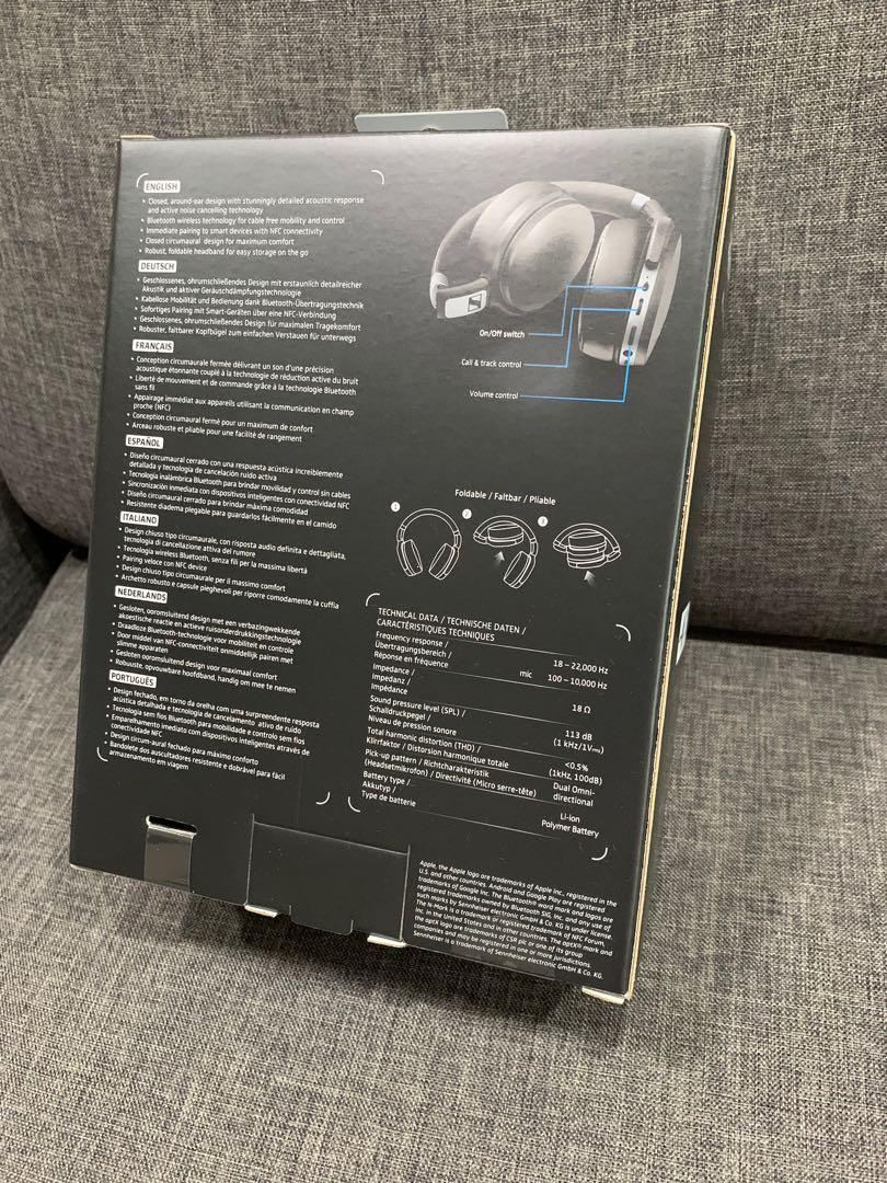 Sennheiser HD 450BT Wireless Active Noise Cancelation Audio Headphones Headsets on Carousell