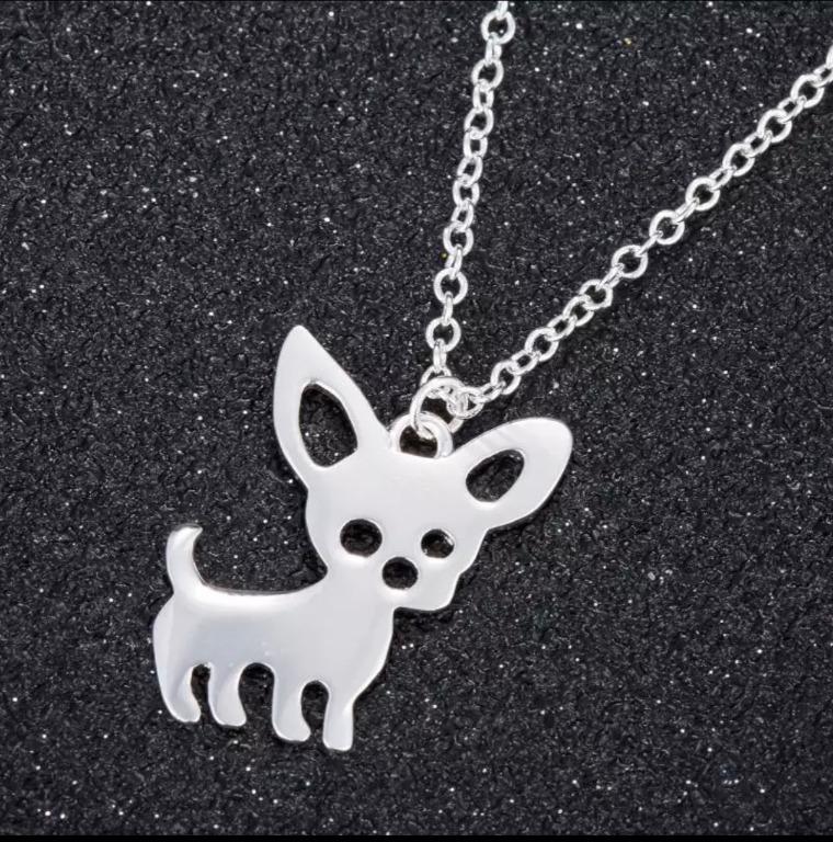 Stunning Chihuahua Dog Pendant Necklace Simple Animal Design for