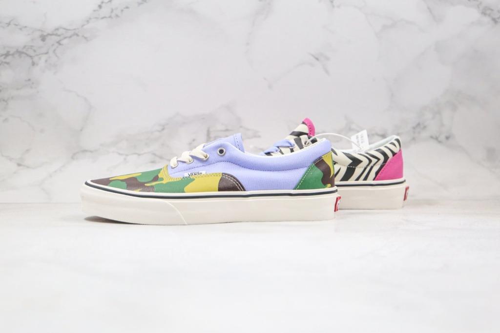 Vans Era OG LX Mismatched Zebra Camo Sneakers, Men's Fashion