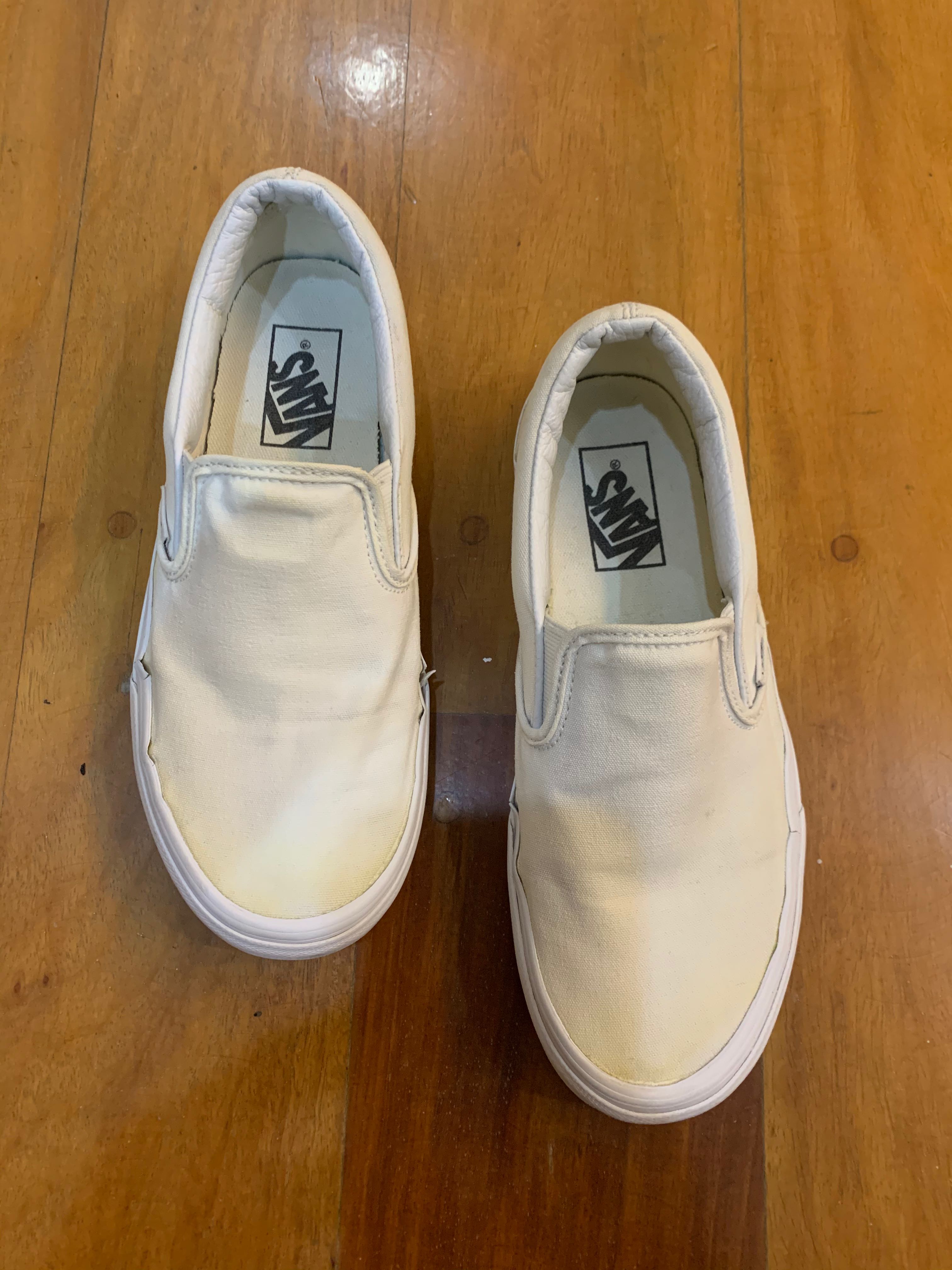 white vans slip ons near me