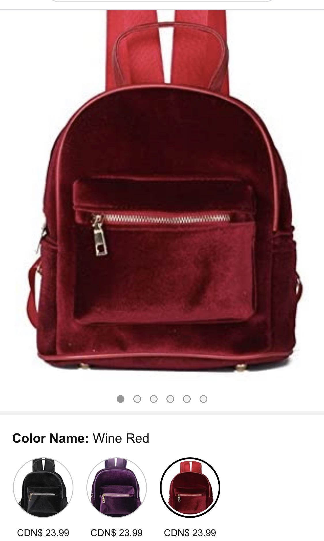 Red mini cheap backpack purse