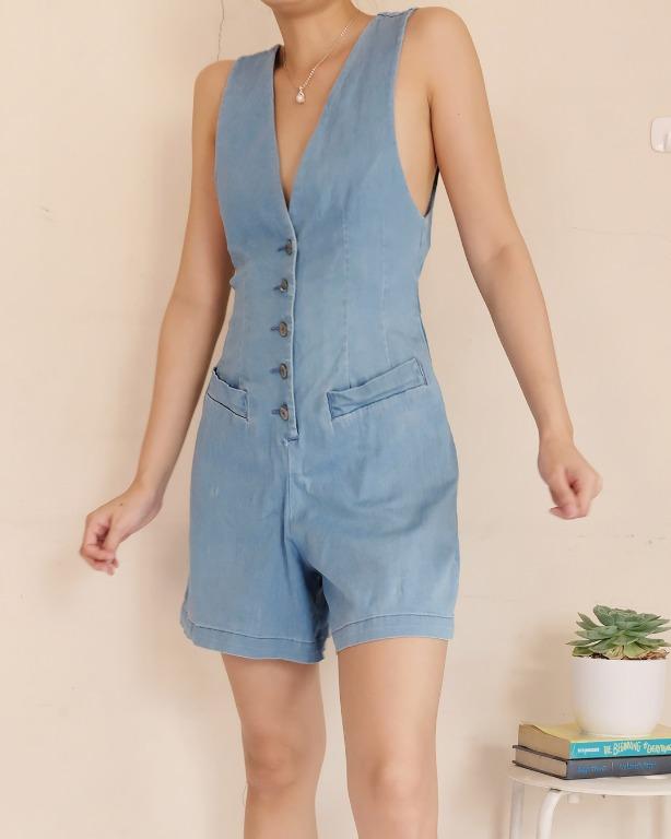 vero moda denim jumpsuit