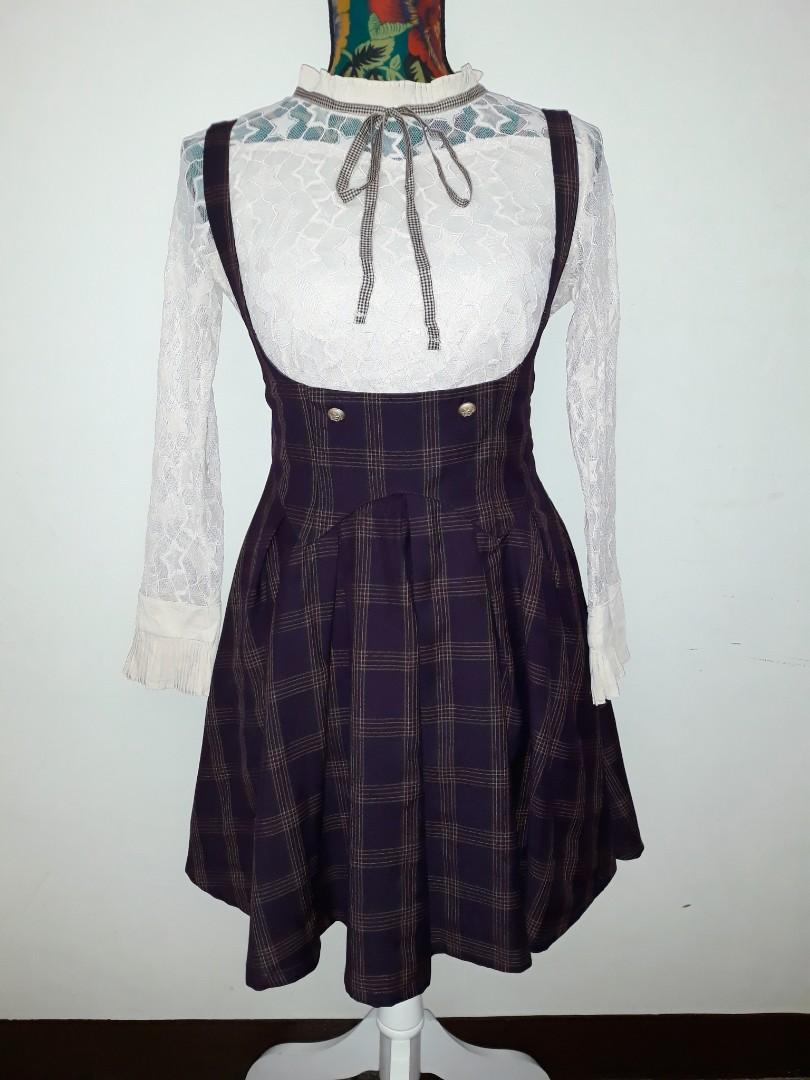 Vintage Set - jumper dress + top, Women 