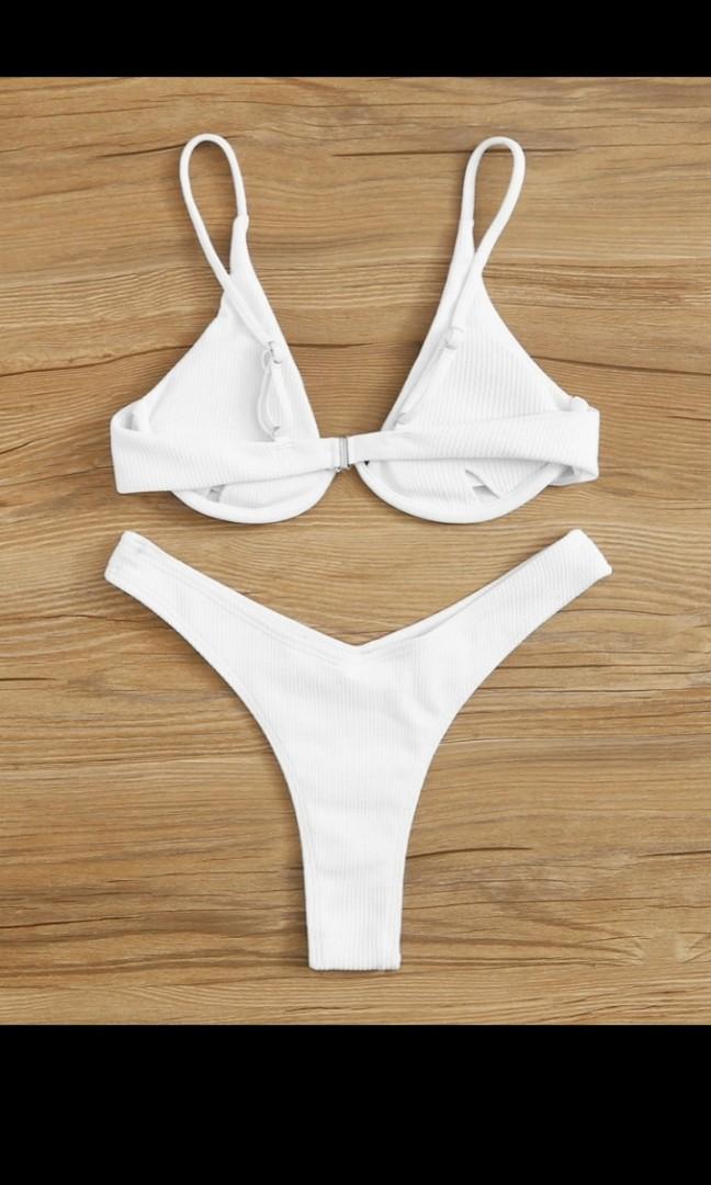 underwire white bikini