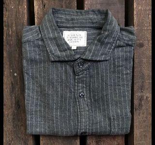 White stripped grey flannel