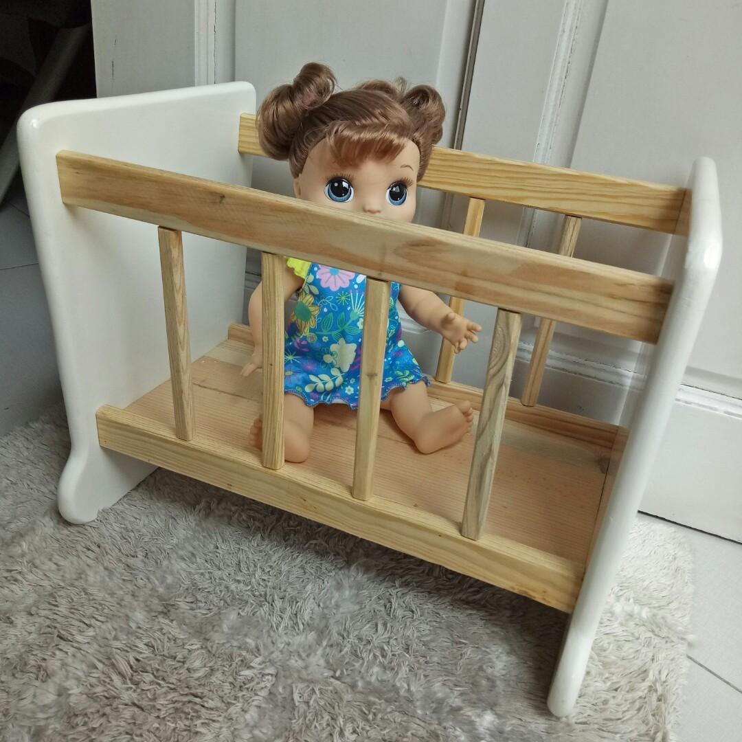 Wooden Doll Crib for Baby Alive and Dolls Babies Kids Infant