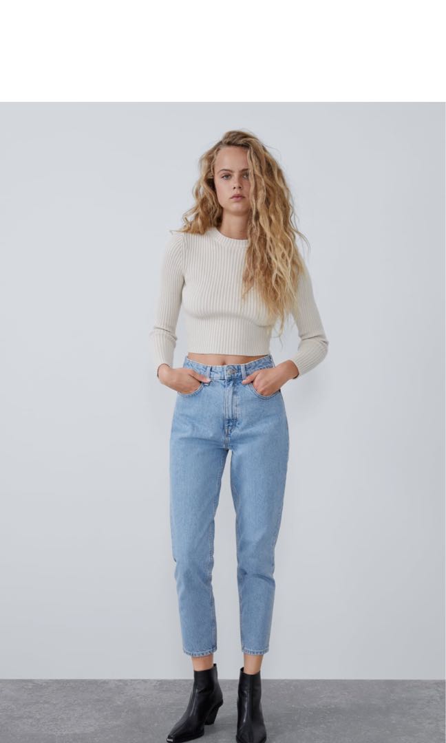 Not Selling Atm Zara Mom Jeans In Washed Light Blue Women S Fashion Clothes Pants Jeans Shorts On Carousell Zara basic z1975 white mom fit distressed jeans size 34 uk6 new. not selling atm zara mom jeans in washed light blue