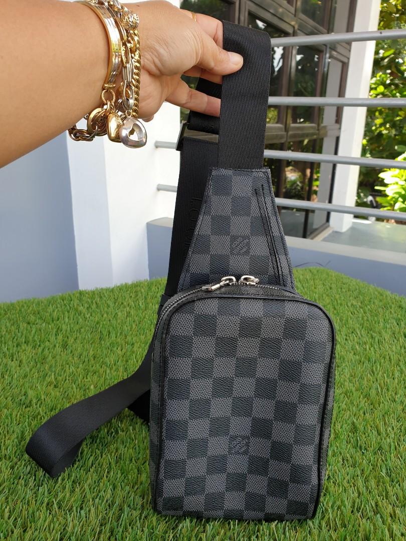 15673 - P2,500 Louis Vuitton Damier Graphite Men Geronimos Hip Bag 👜can be worn around the waist or carried across the shoulder, Men's Fashion, Sling Bags on Carousell
