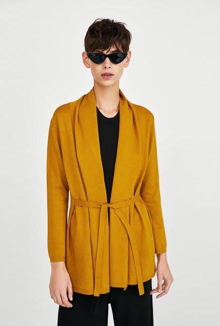 🌺 ZARA BELTED DRAPE CARDIGAN, Women's 