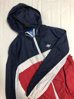 Red white and blue adidas windbreaker hotsell