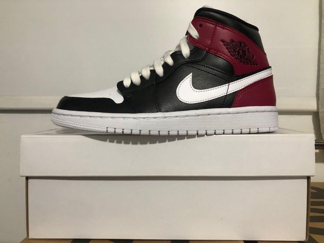 Air jordan 1 mid white/black noble red 