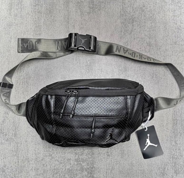 AIR JORDAN LEATHER WAIST BAG, Fesyen Pria, Tas & Dompet , Tas Selempang