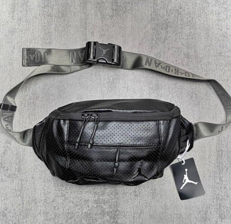 AIR JORDAN LEATHER WAIST BAG, Fesyen Pria, Tas & Dompet , Tas Selempang