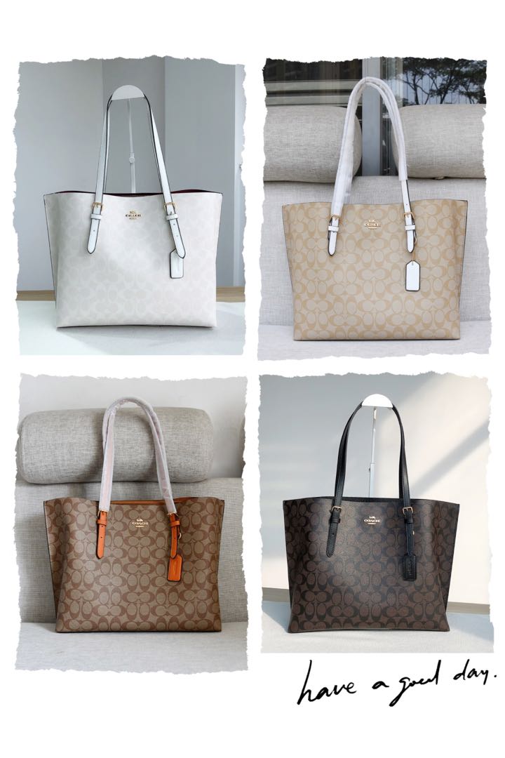coach mollie tote in signature canvas