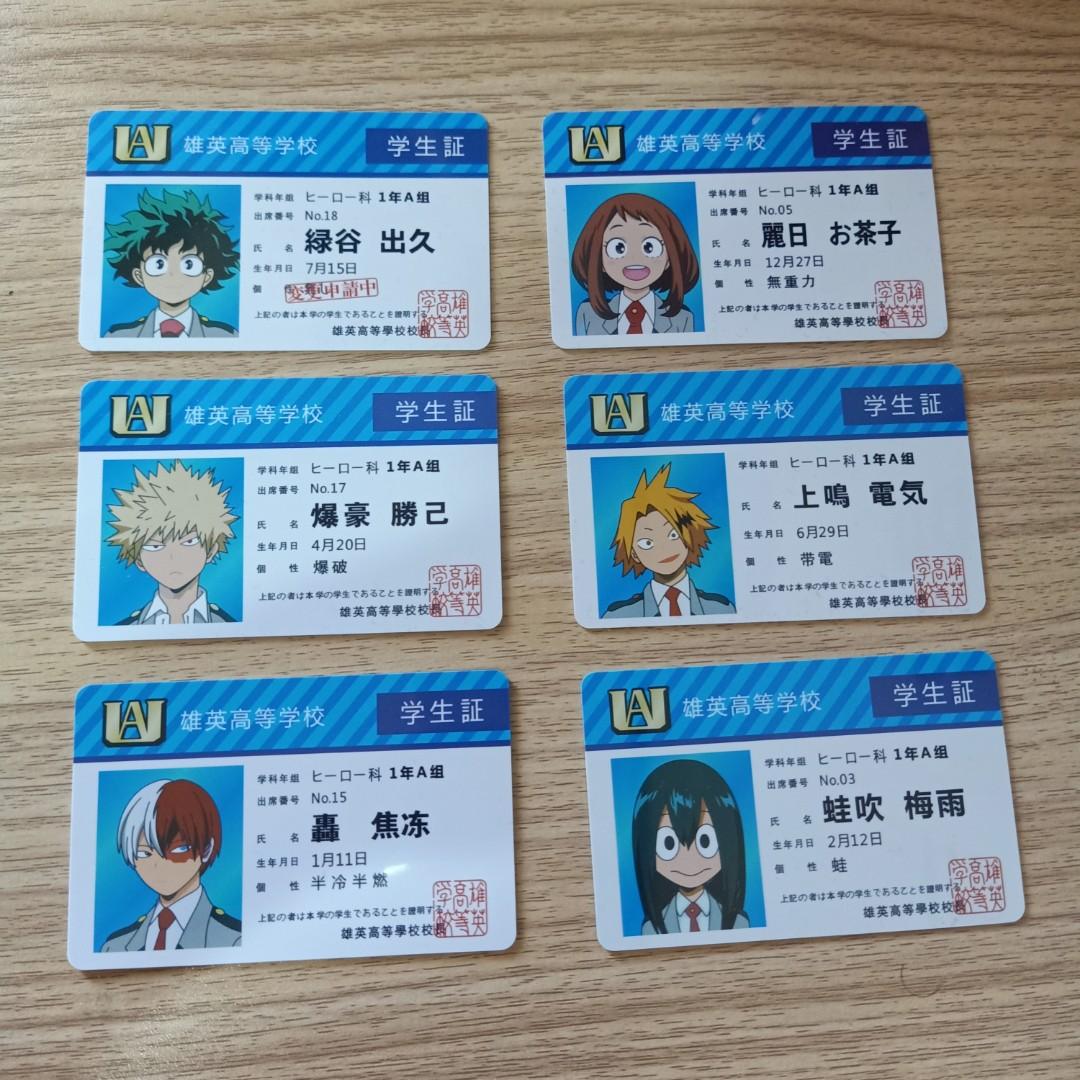 Boku No Hero License Pvc Ua Card Toys Games Action Figures Collectibles On Carousell