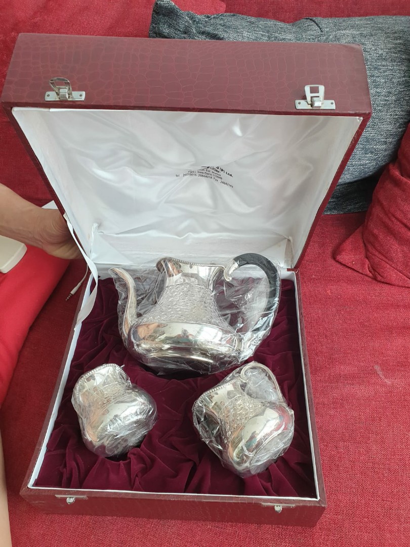 Brand New Pure Silver Tea set, Furniture & Home Living, Kitchenware