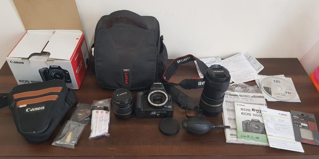 canon eos 1000d fullset dan lens tamron
