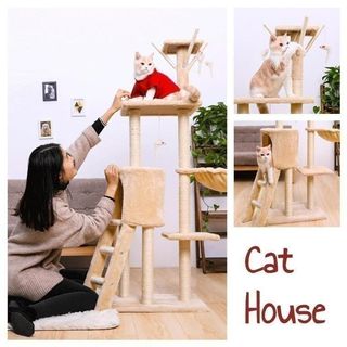 Petrebels Cat Tower Cat Tree Cat Condo Cat Furniture Scratching Post Pet Supplies For Cats Cat Accessories On Carousell