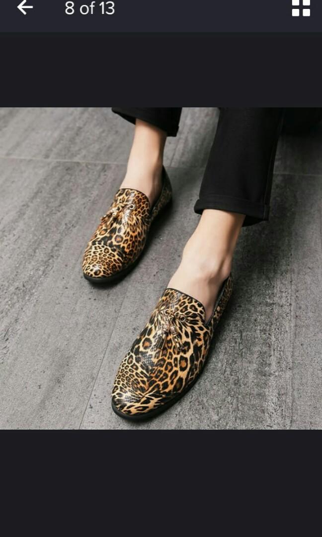 Men leopard online print shoes
