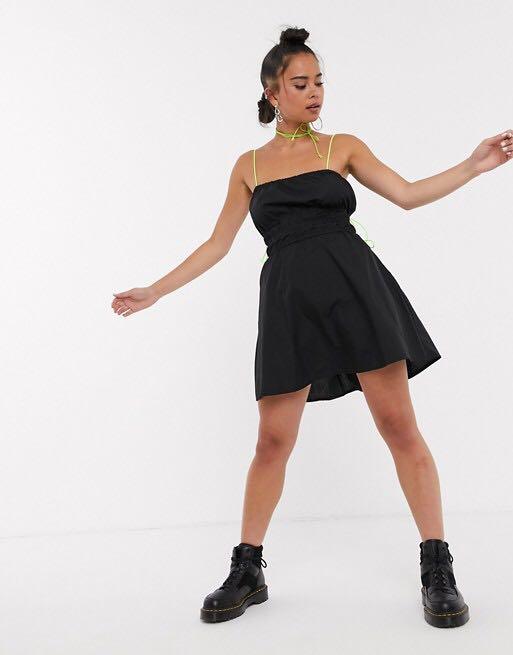 COLLUSION toggle side mini black neon dress ASOS Women s Fashion