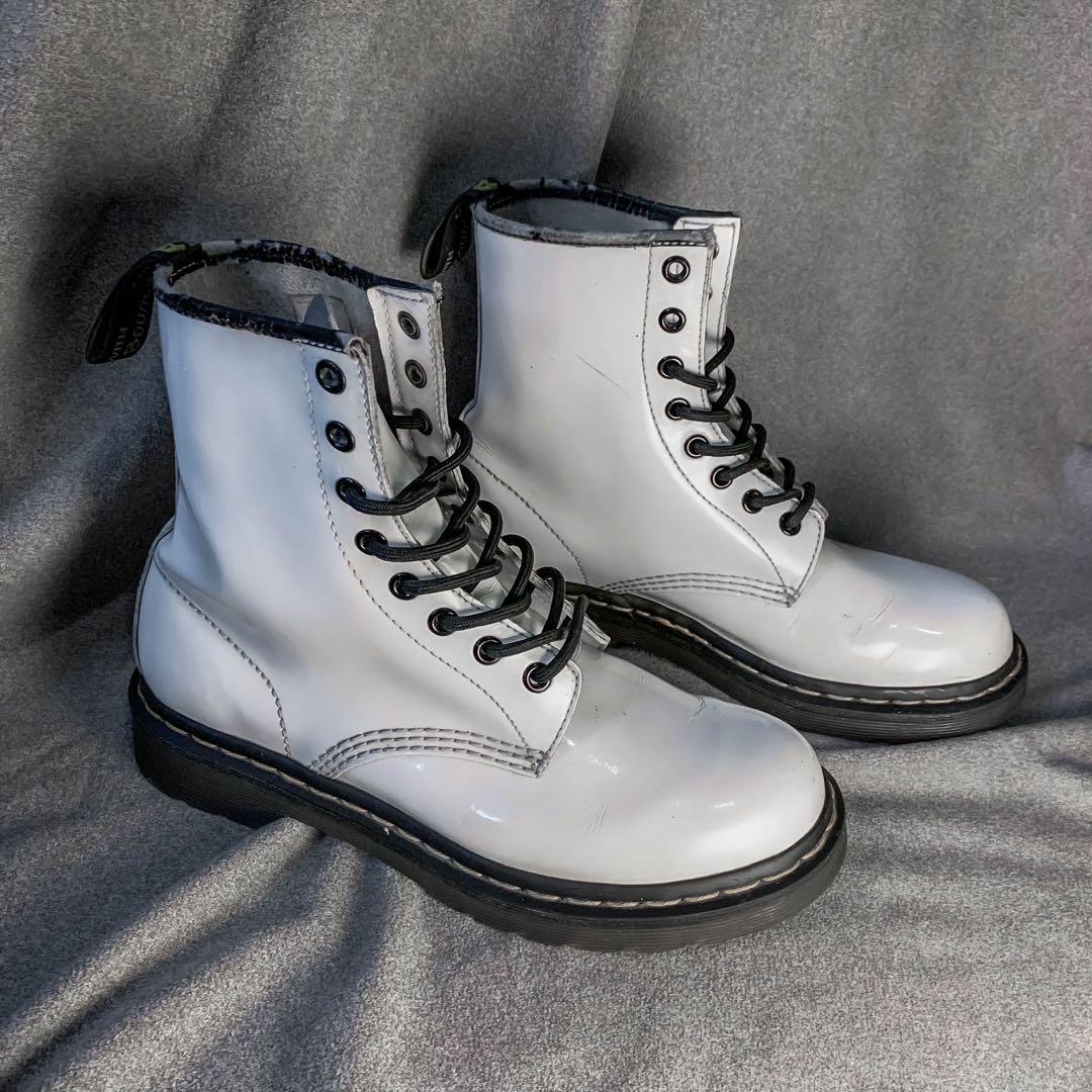 white patent leather dr martens