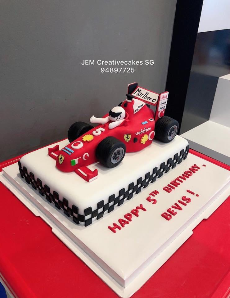Ferrari Formula One racing car cake. | Car cake, Race car cakes, 10  birthday cake