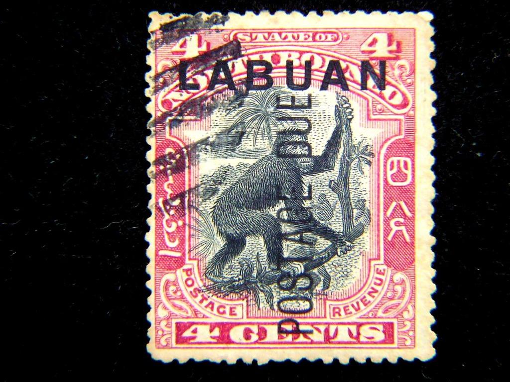 British Labuan 15年英屬納閩島北婆羅洲公司猩猩4仙 Cents 加蓋欠資 Postage Due 郵票 北婆羅洲公司管治時期 有漢字 古董收藏 郵票 Carousell