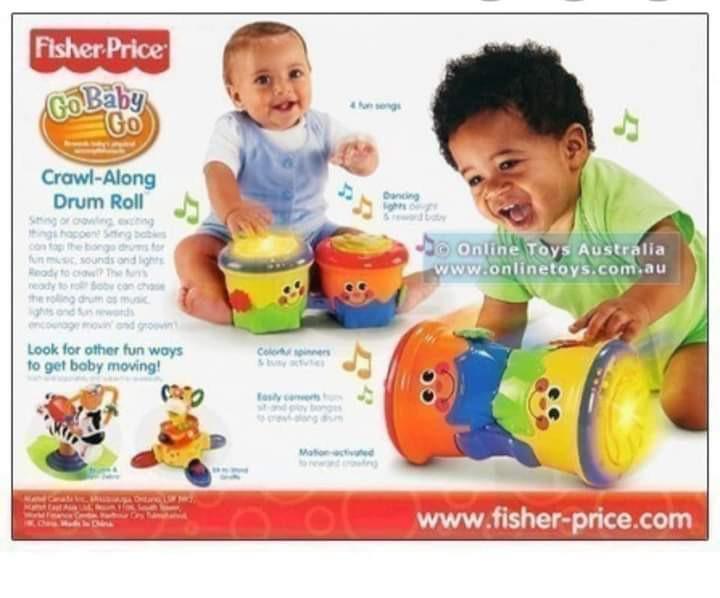 fisher price crawl along drum roll