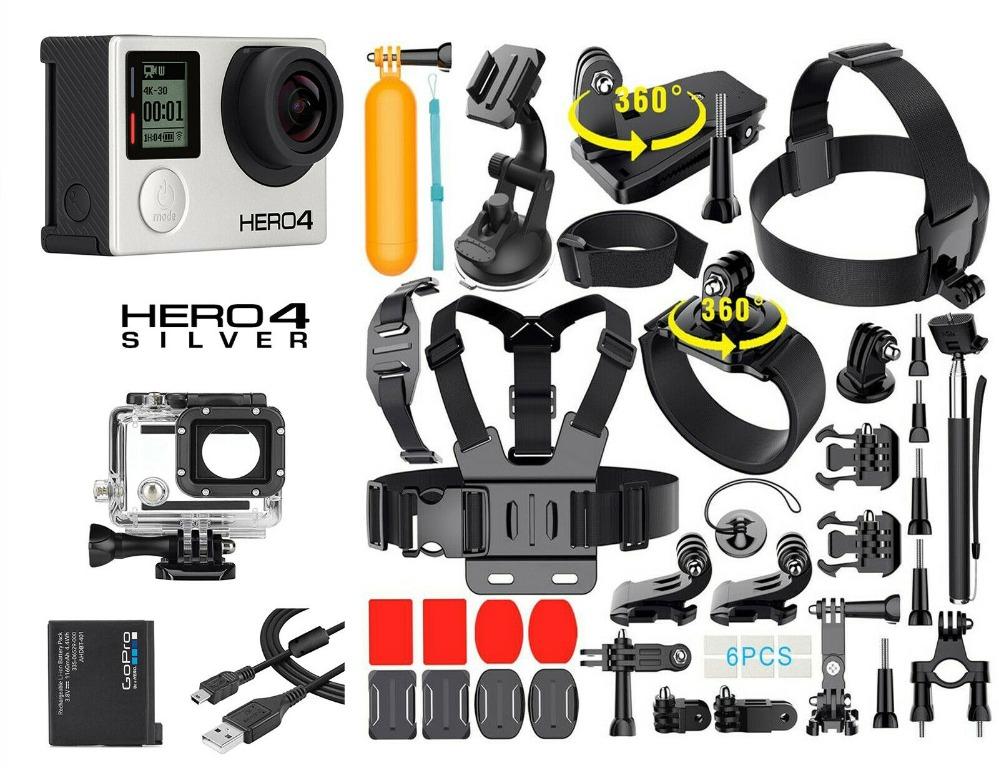7k Today Only Gopro Hero 4 Silver Edition Camera 40pcs Accessory Oem Battery Waterproof Case Computers Tech Parts Accessories Other Accessories On Carousell