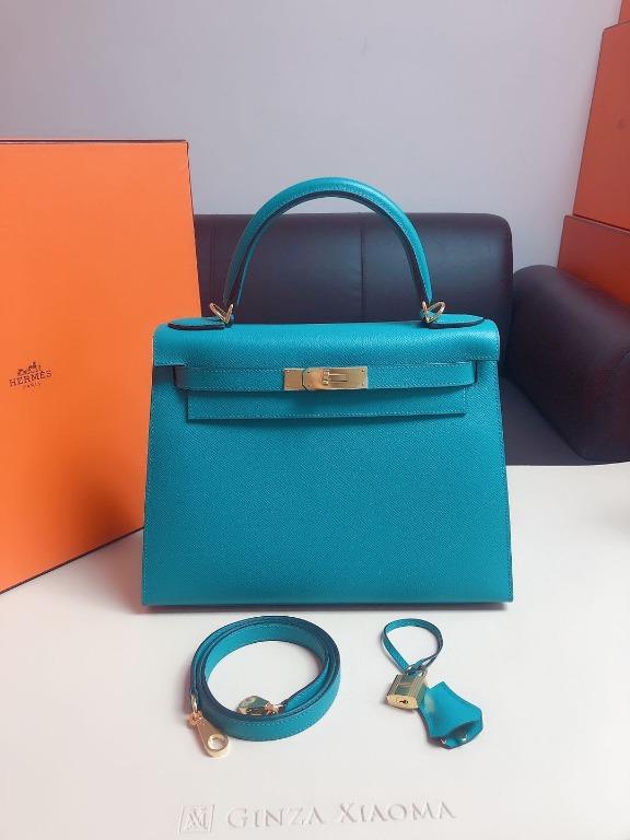 Hermes Mini Kelly II Bag 7f Blue Paon Matte Alligator PHW