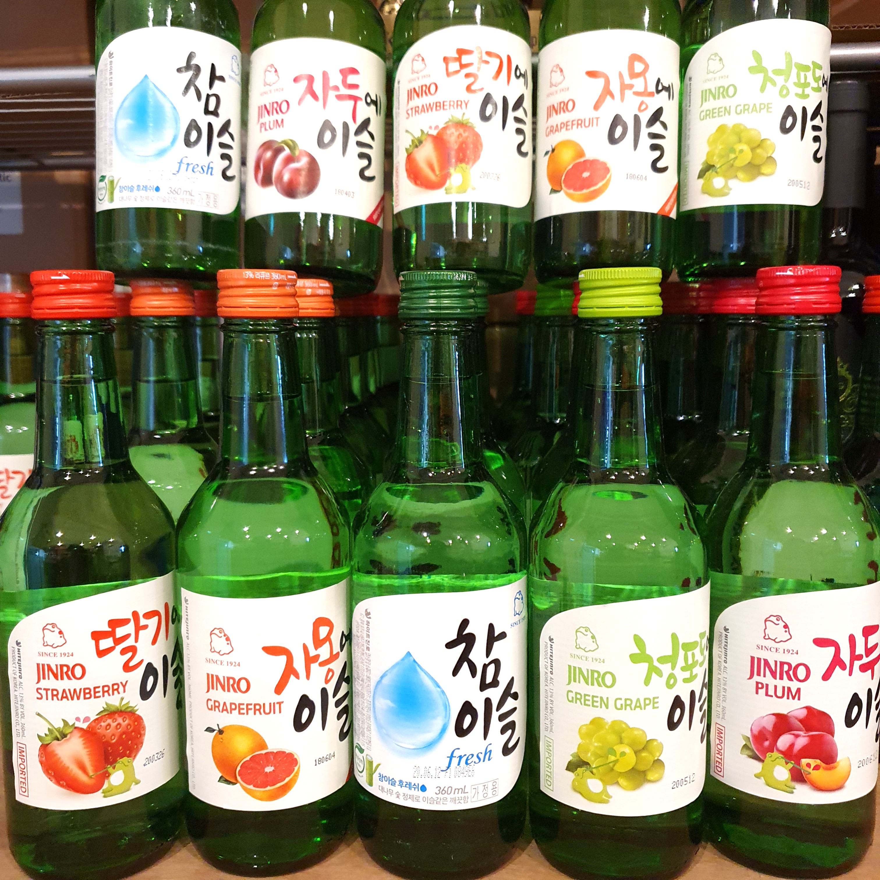 Hite Jinro Soju Fresh Greengrape Strawberry Grapefruit Plum Preorders Only Food Drinks Alcoholic Beverages On Carousell