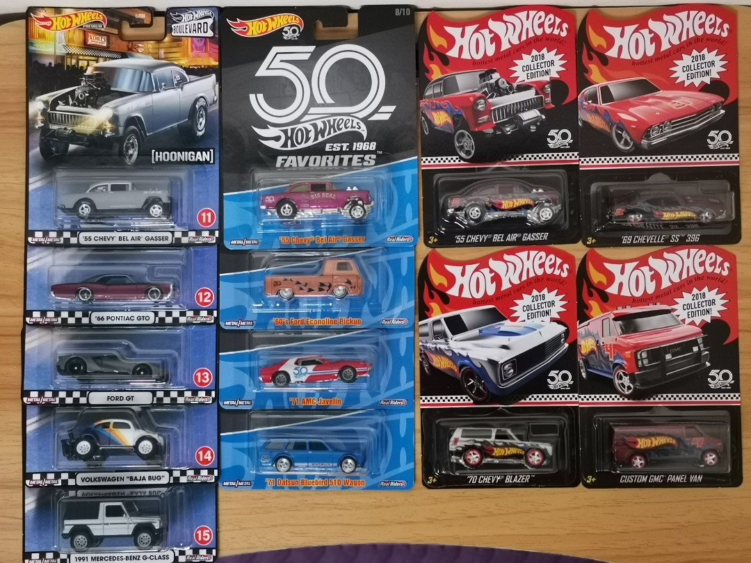 Hot Wheels Premium Set Boulevard Mix C, 50th Favourites, 2018 Mail In