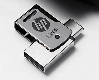 Authentic HP X5000M USB 3.1 OTG Type-C Dual Metal 128GB Flash Drive