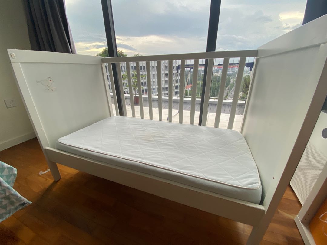 Ikea baby cot& mattress, Babies & Kids, Baby Nursery & Kids Furniture
