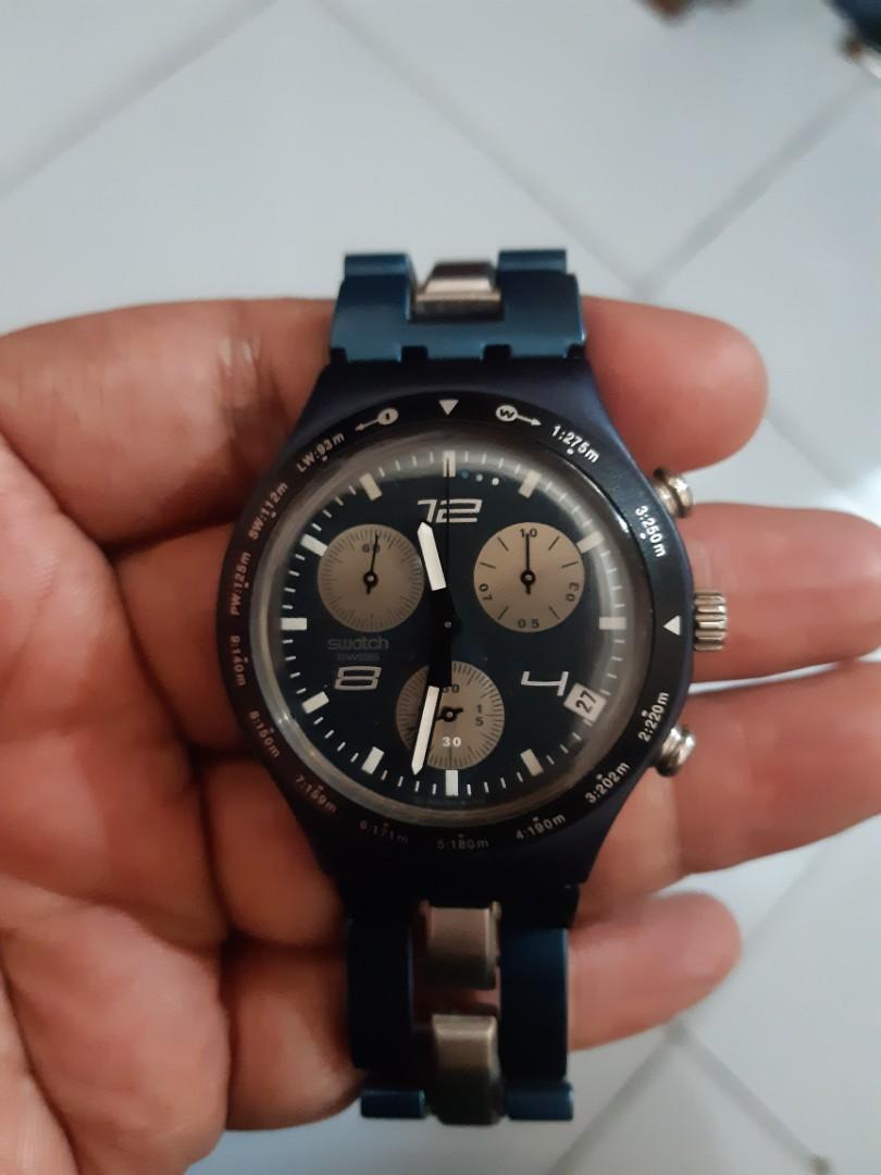 Jam Swatch Irony Alumunium Chrono Fesyen Pria Jam Tangan Di Carousell
