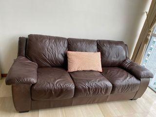 Leather Sofa with pull out bed