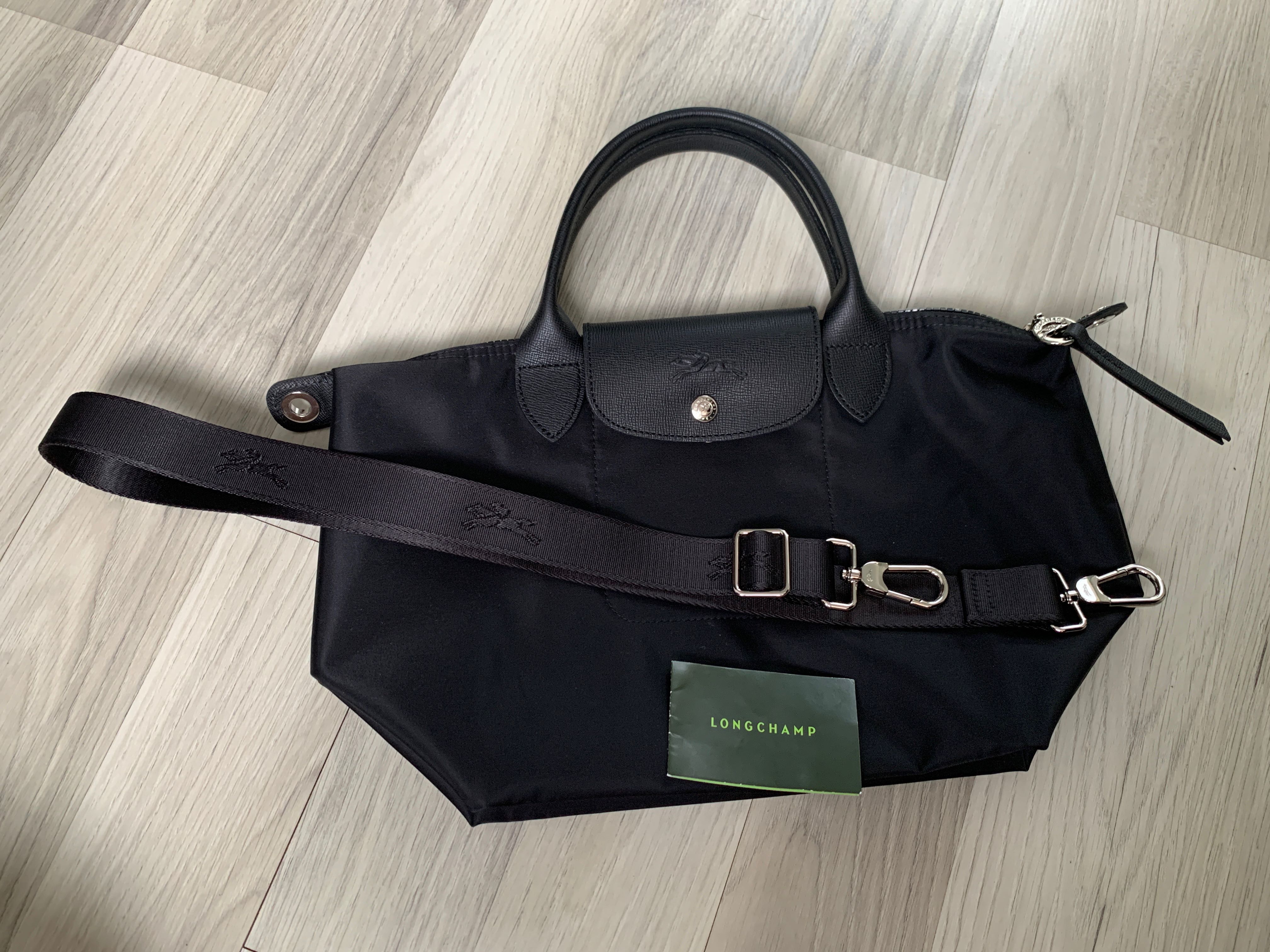 longchamp black sling bag