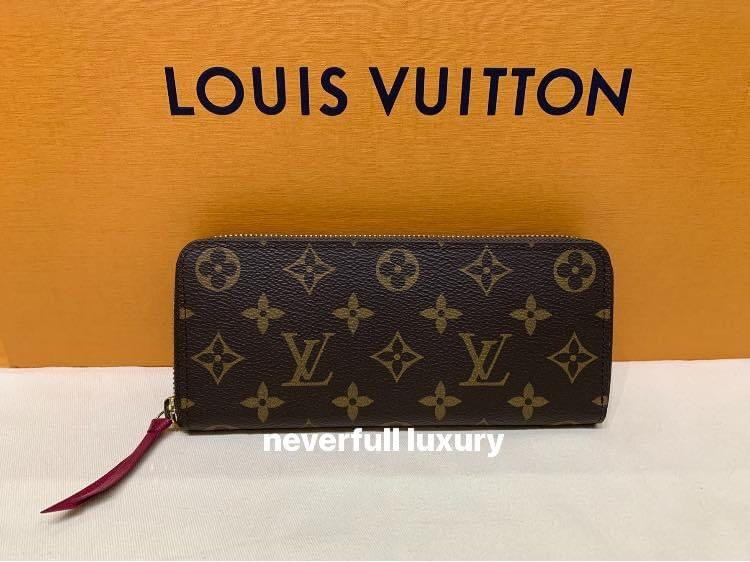 LOUIS VUITTON Louis Vuitton Portefeuille Clemence Flower Charm M62940  Monogram Canvas Brown GI4108 Women's Long Wallet
