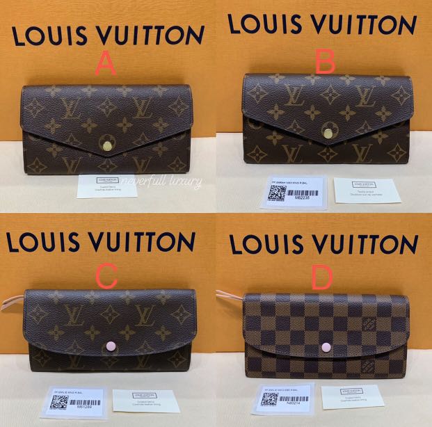 Louis Vuitton Sarah / Emilie Wallet Monogram / Damier, Luxury