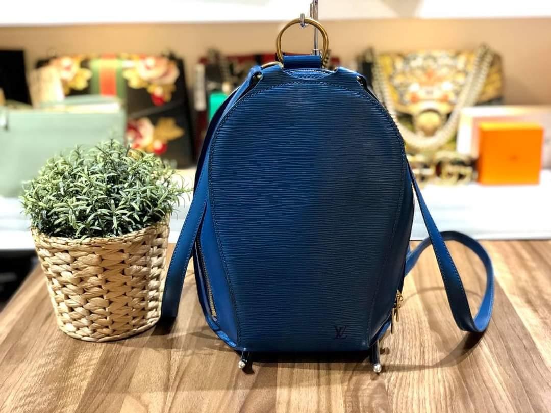 Louis Vuitton Toledo Blue Epi Leather Mabillon Backpack Bag