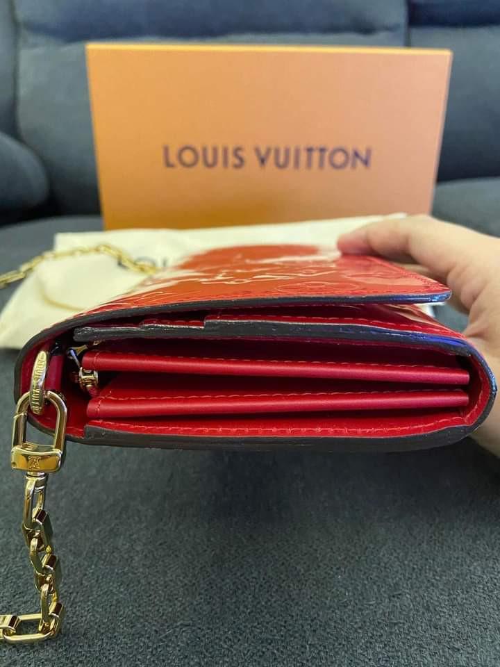 Authentic Louis Vuitton Red Vernis Sarah Chain Wallet LV, Luxury, Bags &  Wallets on Carousell