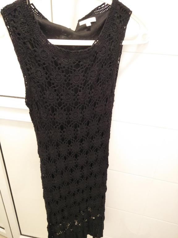 Massimo Dutti Crochet Dress in Black, Women's Fashion, Dresses & Sets,  Dresses on Carousell