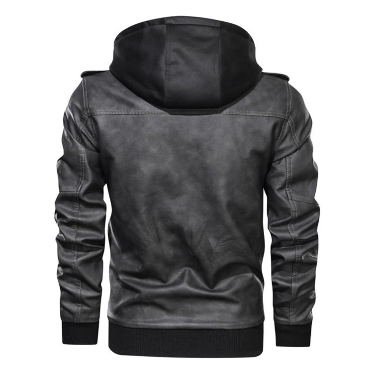 Mens pu hooded jacket online
