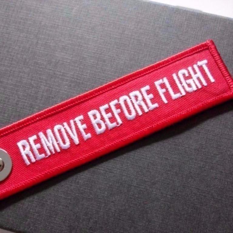 Remove before clearance flight jacket tag