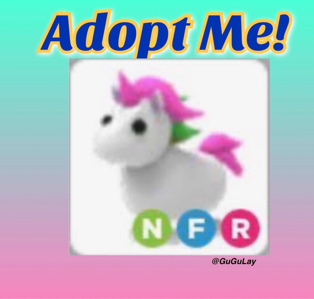 Nfr Unicorn Adopt Me Toys Games Video Gaming In Game Products On Carousell - roblox adopt me unicorn plush free robux offers