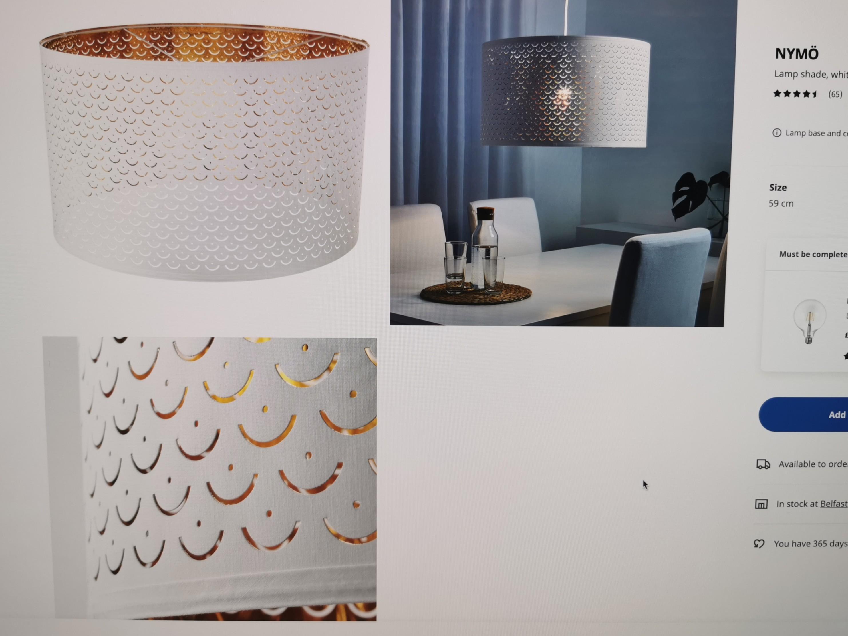 NYMO lamp shade from IKEA, Furniture & Home Living, Lighting & Fans,  Lighting on Carousell